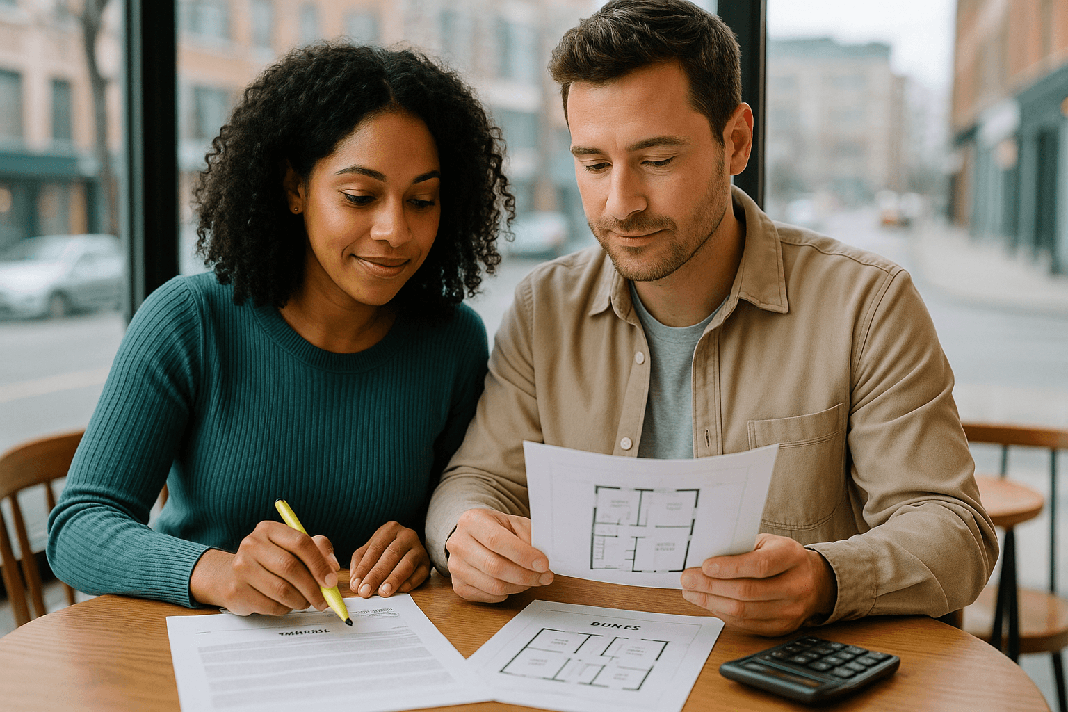 Real estate investors in Canada planning a duplex purchase with rent roll.