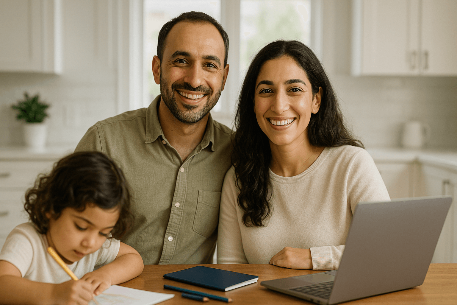 Newcomer family in Canada preparing verified funds for a mortgage.